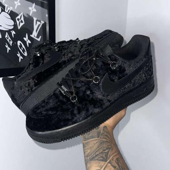Air force 1 black velvet - Picture 1 of 2